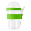 Plastic Breakfast Mug With Separate Compartment Light Green | Without Branding
