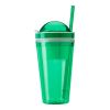 Snack Mug With Straw & Extra Compartment Light Green | Without Branding