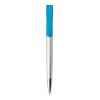 Plastic Ball Pen With Coloured Clip, Black Ink Light Blue | Without Branding