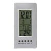Desk Clock With Thermometer Silver | 1-Colour Pad Print