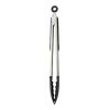 Food Tongs With A Rubber Gripped Handle Black - Silver | Without Branding