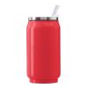 Leak Proof Drinking Can With Build In Straw Red | 1-Colour Pad Print