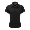 Women's Twill-Blouse Short Sleeved Black | No Branding