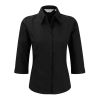 Bodycon Popeline Blouse with 3/4 Length Sleeve Black | No Branding