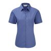 Short Sleeved Popeline Women's Blouse Royal Blue | No Branding