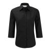 Tapered Women's Blouse with 3/4 Length Sleeve Black | No Branding
