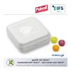 Quadro tin with embossed lid with Pulmoll throat candies Embossing
