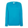 Lady Fit Lightweight Raglan Sweat Medium Blue | No Branding