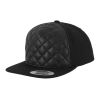 Diamond Quilted Snapback Black | No Branding