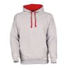 Varsity Hoodie Grey - Bright Red | No Branding