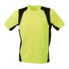 Men's Running Shirt Black - Neon Yellow | No Branding