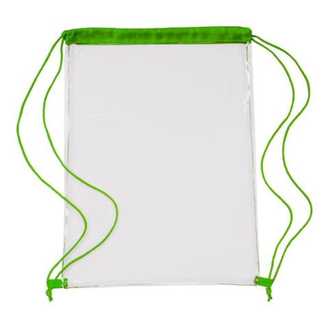 Transparent Drawstring Backpack (PVC) Light Green | Without Branding