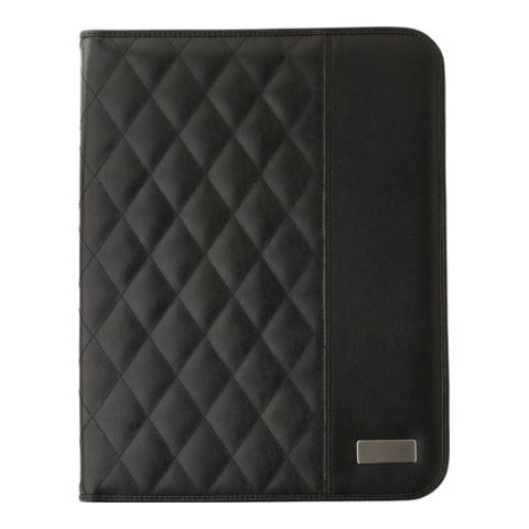 A4 PU Padded Portfolio  Black | 1-Colour Pad Print