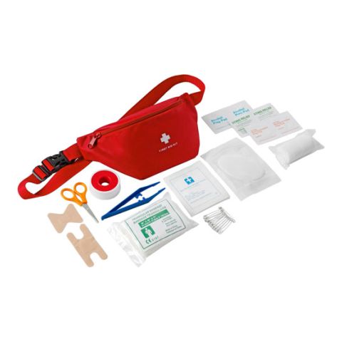 Nylon Bag With First Aid Kit Red | Without Branding