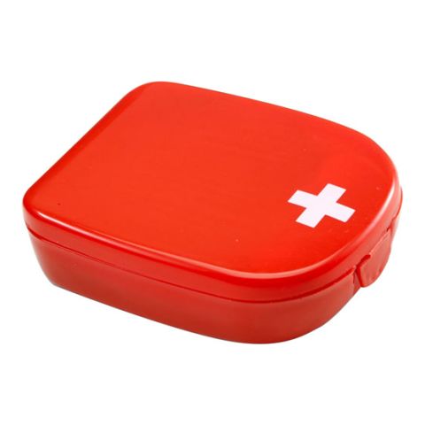 First Aid Kit In Plastic Case  Red | Without Branding