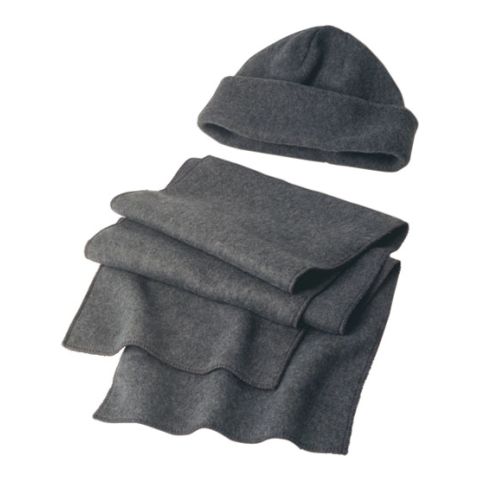 Fleece Cap &amp; Scarf Grey | Without Branding