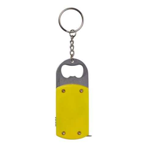 Metal Bottle Opener With Steel Keyring Yellow | Without Branding