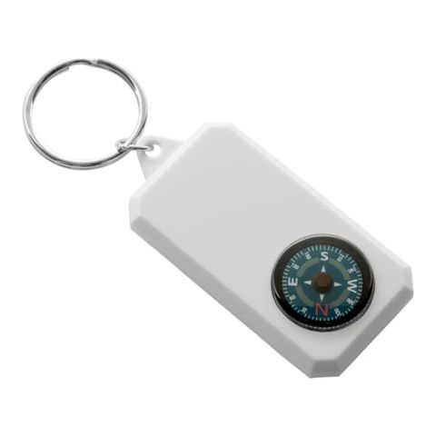 Plastic Key Holder, Compass  White | Without Branding