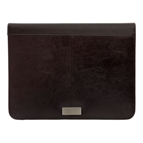 A4 Zipper Folder In Bonded Leather Brown | 1-Colour Pad Print