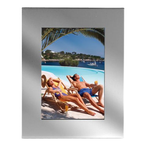 Oblong Aluminium Photo Frame Silver | Without Branding