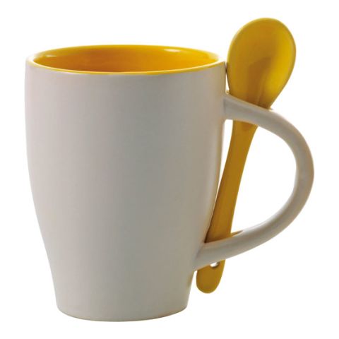 Coffee Mug With Spoon Yellow | Without Branding