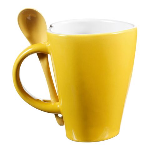 Coffee Mug, Heart Shape Yellow | Without Branding