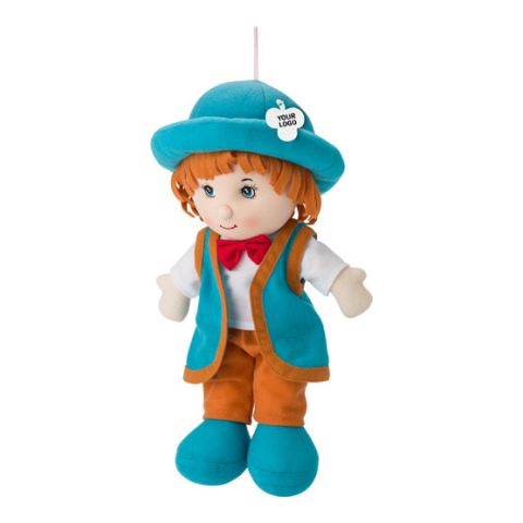 Cotton Stuffed, Boy Shaped Doll Colourful | 1-Colour Pad Print