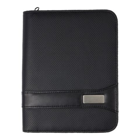 A5 Zipped PVC Folder Black | 1-Colour Pad Print