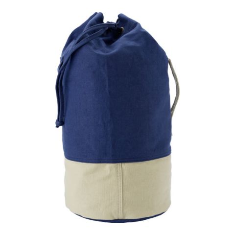 Canvas Duffel Bag (16Oz) Beige - Medium Blue | Without Branding