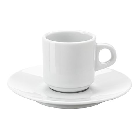 Stackable Porcelain Cup &amp; Saucer (90Ml) White | Without Branding