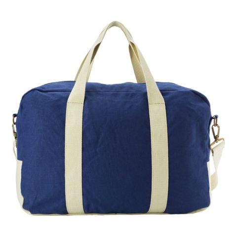 Canvas Sports Bag (16Oz ) Beige - Medium Blue | 1-Colour Transfer Print