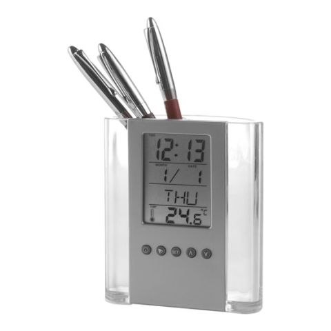Pen Holder With Clock 