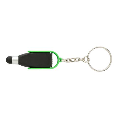 Steel Key Chain With Tip For Capacitive Screens &amp; A Screen Cleaner  Light Green | Without Branding