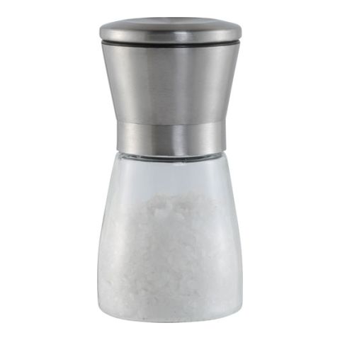 Stainless Steel &amp; Glass Salt &amp; Pepper Mill Silver | 1-Colour Pad Print