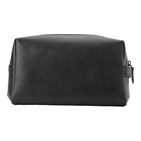 Leather Charles Dickens Toilet Bag Black | 1-Colour Pad Print