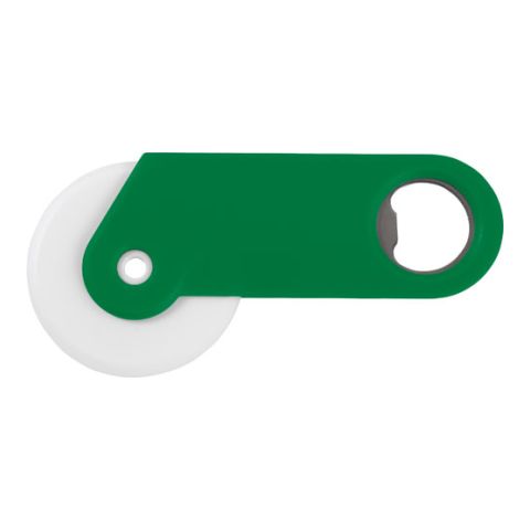 Plastic Pizza Cutter &amp; Bottle Opener In One Green | Without Branding