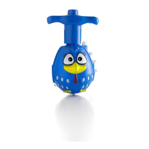 Plastic Wind Up Whirlabout In The Shape Of A Bird Medium Blue | Without Branding