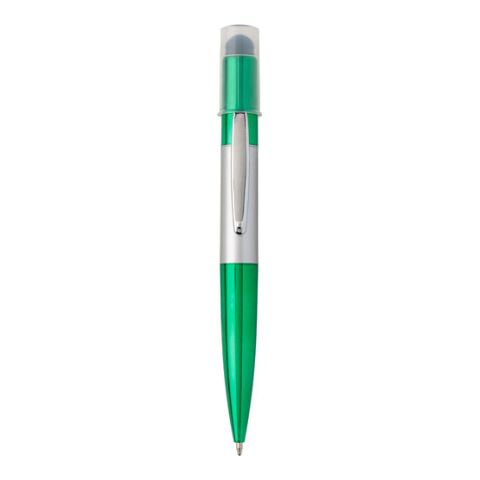 Plastic Twist Action Ball Pen With LED Lights Green | Without Branding