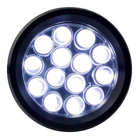 Torch With 14 LED Lights Black | 1-Colour Pad Print