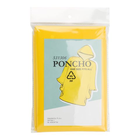 PEVA Poncho (Approx 100X120Cm) Yellow | Without Branding