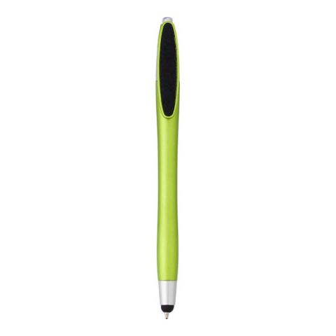 Plastic Ball Pen, With Rubber Tip Light Green | Without Branding