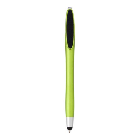 Plastic Ball Pen, With Rubber Tip  Light Green | Without Branding