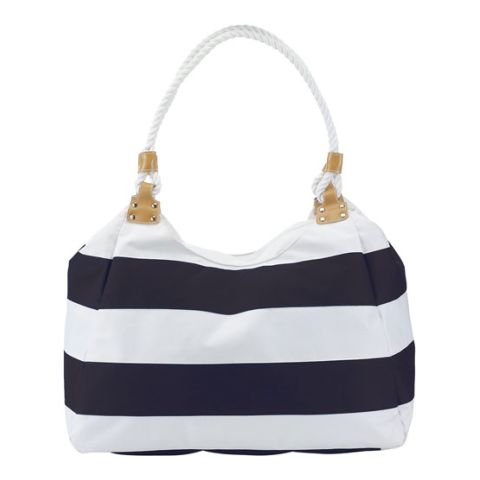Travel Bag With Rope Handles Medium Blue - White | 1-Colour Screen Print