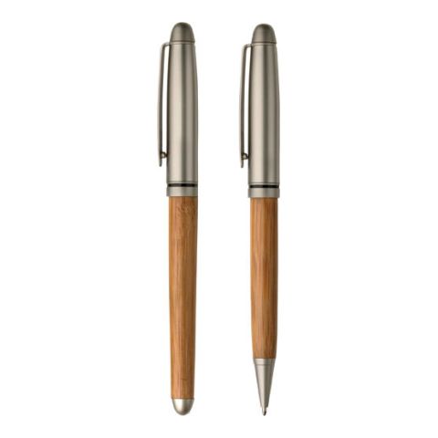 Bamboo Ball Pen &amp; Rollerpen Brown | 1-Colour Screen Print