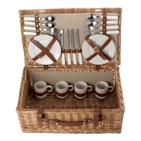 Picnic Basket For 4 People  Brown | Without Branding