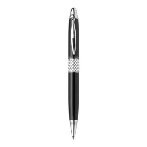 Charles Dickens Swarovski Twist Action Ball Pen Black | Laser Engrave