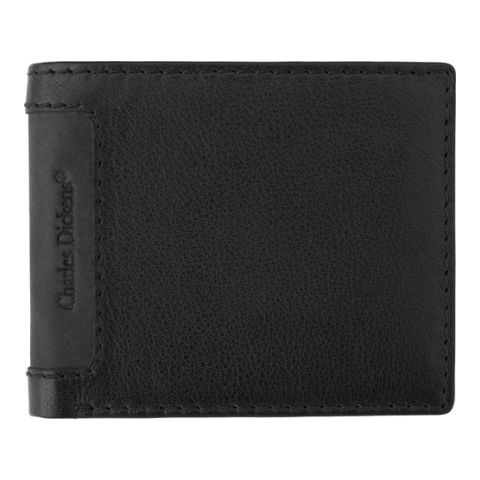 Leather Charles Dickens Wallet Black | 1-Colour Pad Print