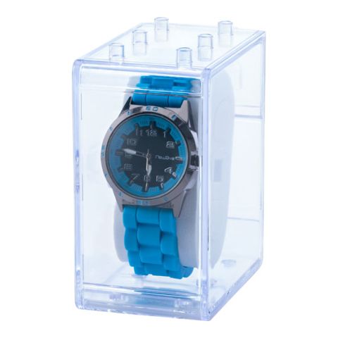 Small, Alloy &amp; Mineral Glass Watch For Women Light Blue | 1-Colour Pad Print