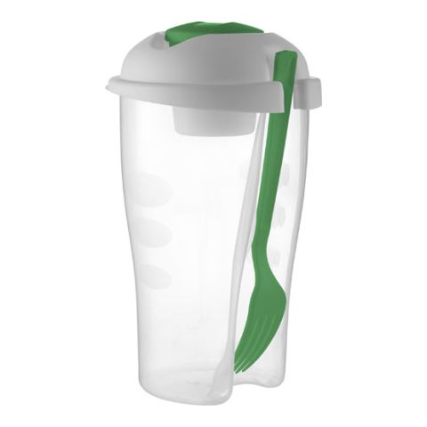 Salad Shaker With Cup &amp; Fork Light Green | Without Branding