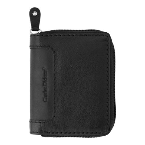 Leather Charles Dickens Credit Card Holder Black | 1-Colour Pad Print